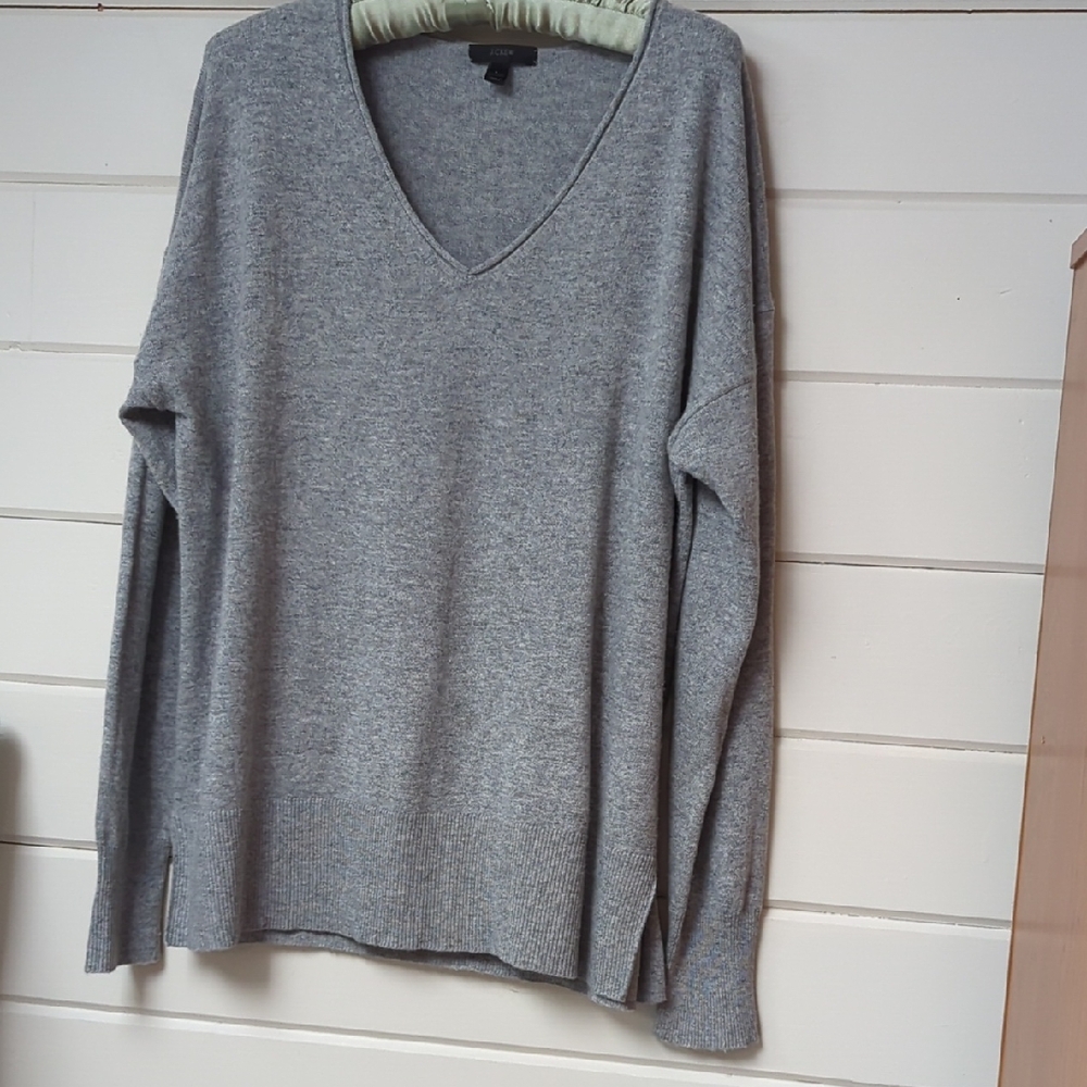 J. Crew Gray V-Neck Sweater